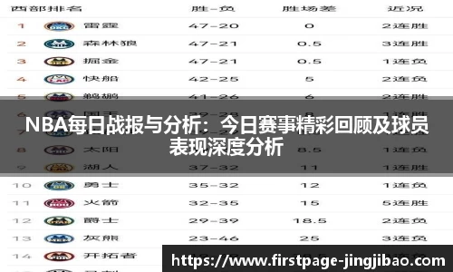 NBA每日战报与分析：今日赛事精彩回顾及球员表现深度分析