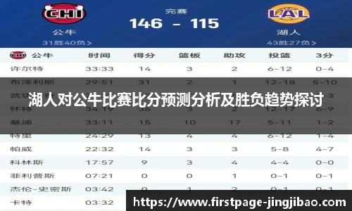 湖人对公牛比赛比分预测分析及胜负趋势探讨